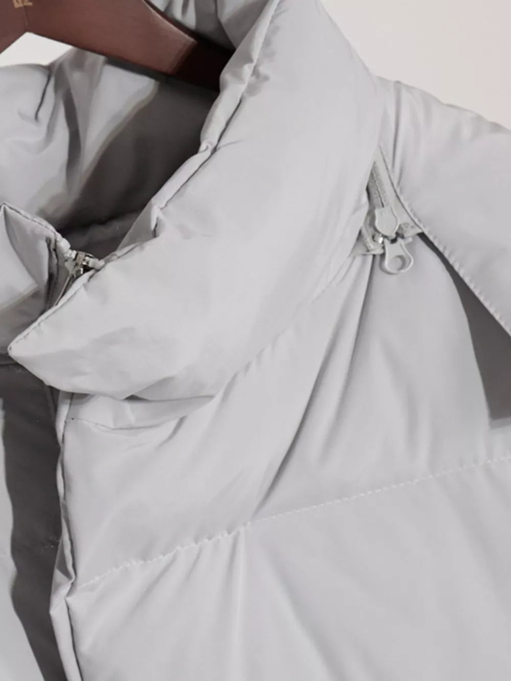 Pocketed Zip Up Hooded Puffer Jacket - Be Juliet