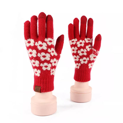 Heart Pattern Knitted Touchscreen Gloves - Be Juliet