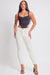 YMI Hyperstretch Mid-Rise Skinny Jeans - Vanilla Cream, front view on model - Be Juliet