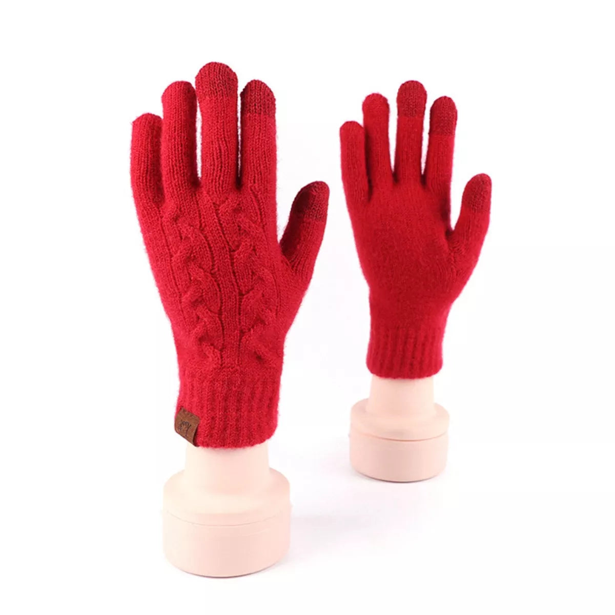 Heart Pattern Knitted Touchscreen Gloves - Be Juliet