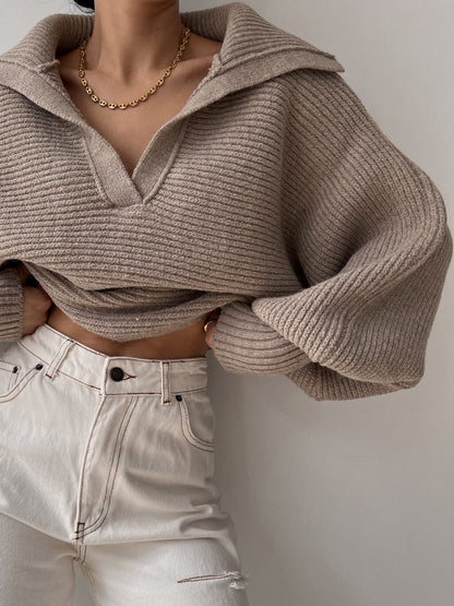 Johnny Collar Long Sleeve Sweater - Be Juliet