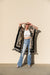 Velvet Mesh Tapestry Kimono - Black, front view on model - Be Juliet