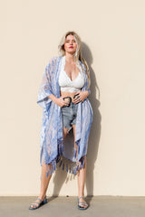 Velvet Mesh Tapestry Kimono