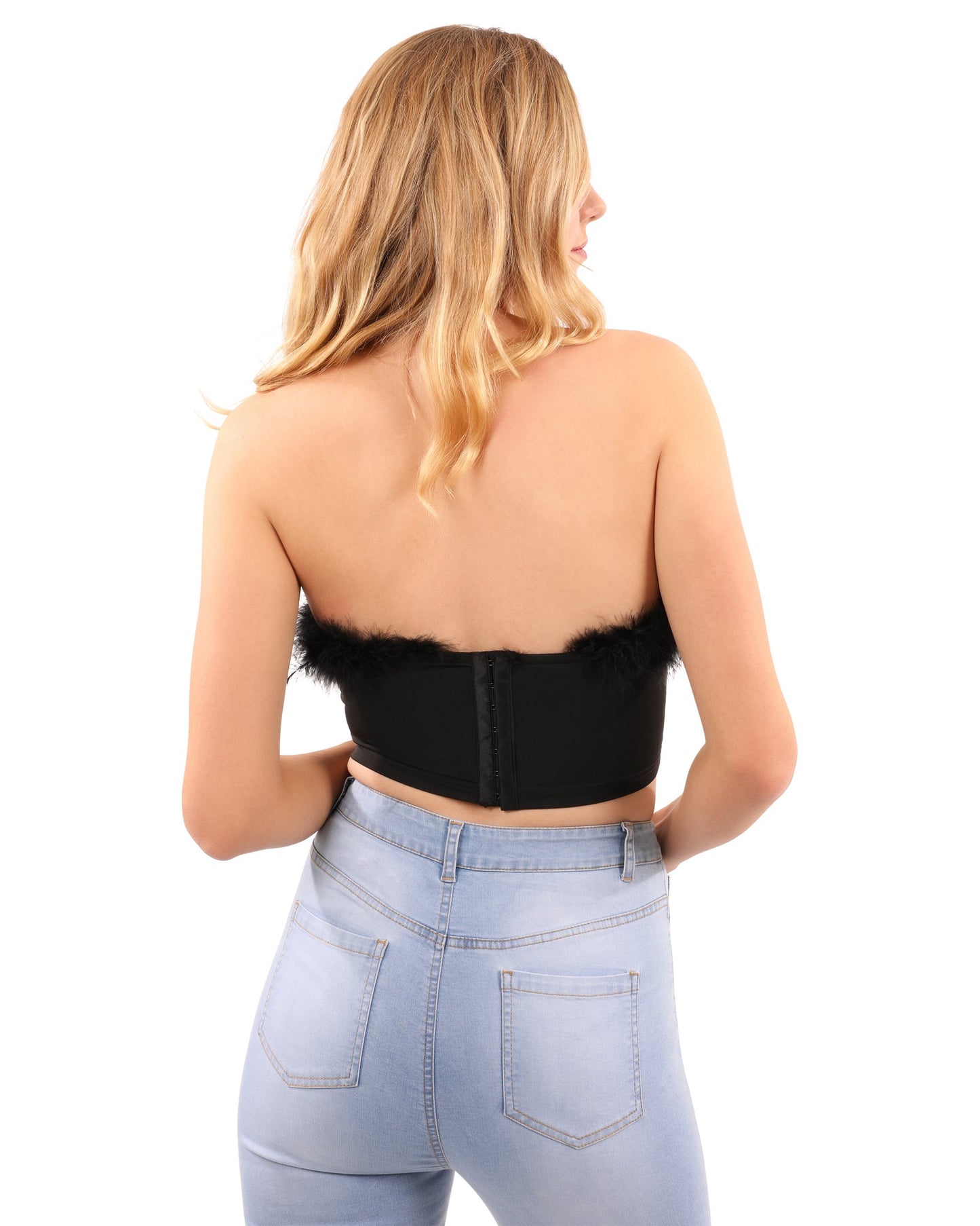 Pamela Fur Detail Crop Top - Be Juliet