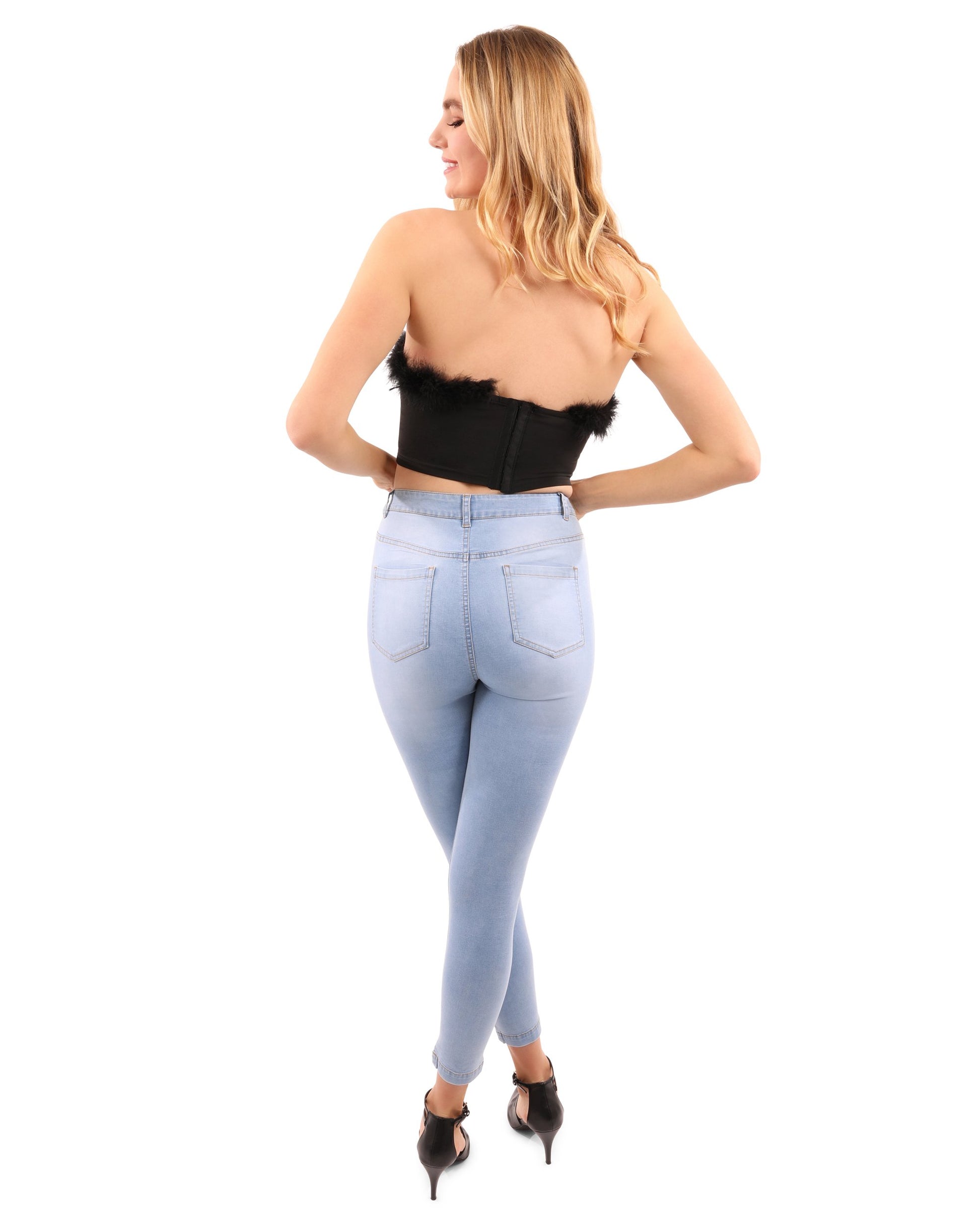 Pamela Fur Detail Crop Top - Be Juliet