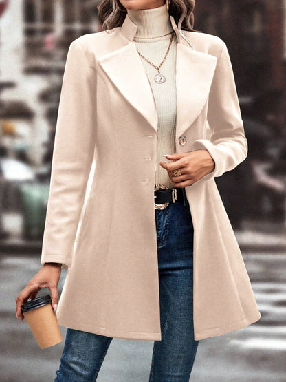 Collared Neck Longline Coat - Be Juliet