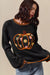 SO ME Pumpkin Floral Embroidered Sweater - BLACK, front view on model - Be Juliet