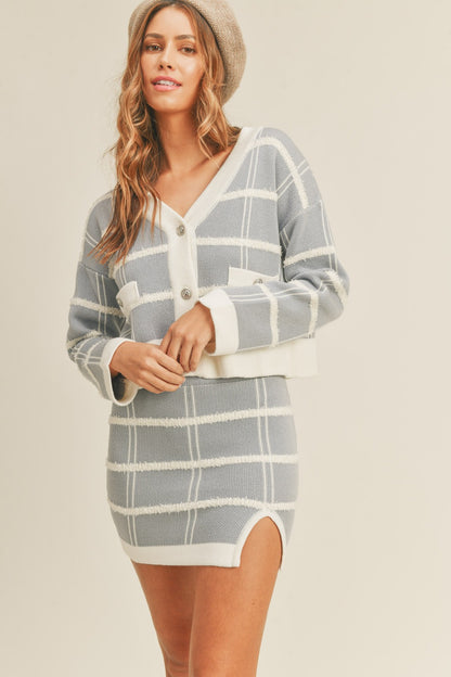 MABLE Sweater Cardigan and Mini Skirt Set - Be Juliet