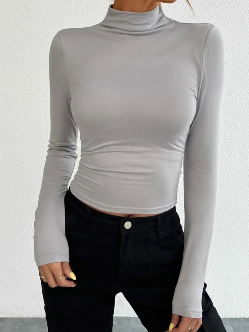 Devine Mock Neck Long Sleeve T-Shirt - Be Juliet