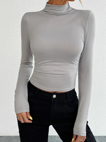 Devine Mock Neck Long Sleeve T-Shirt - Be Juliet