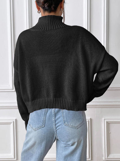 Heart Turtleneck Long Sleeve Sweater - Be Juliet