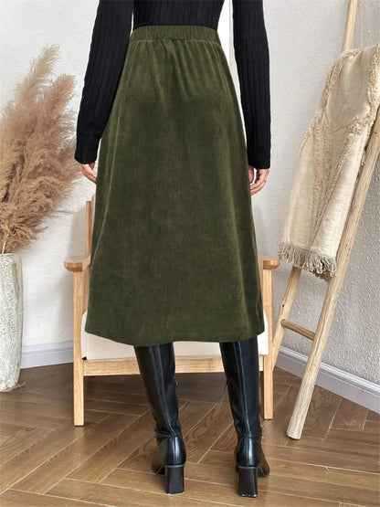 Pocketed Back Elastic Waist Skirt - Be Juliet
