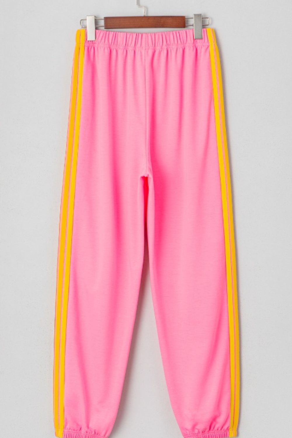 Contrast Striped Elastic Waist Active Pants - Be Juliet