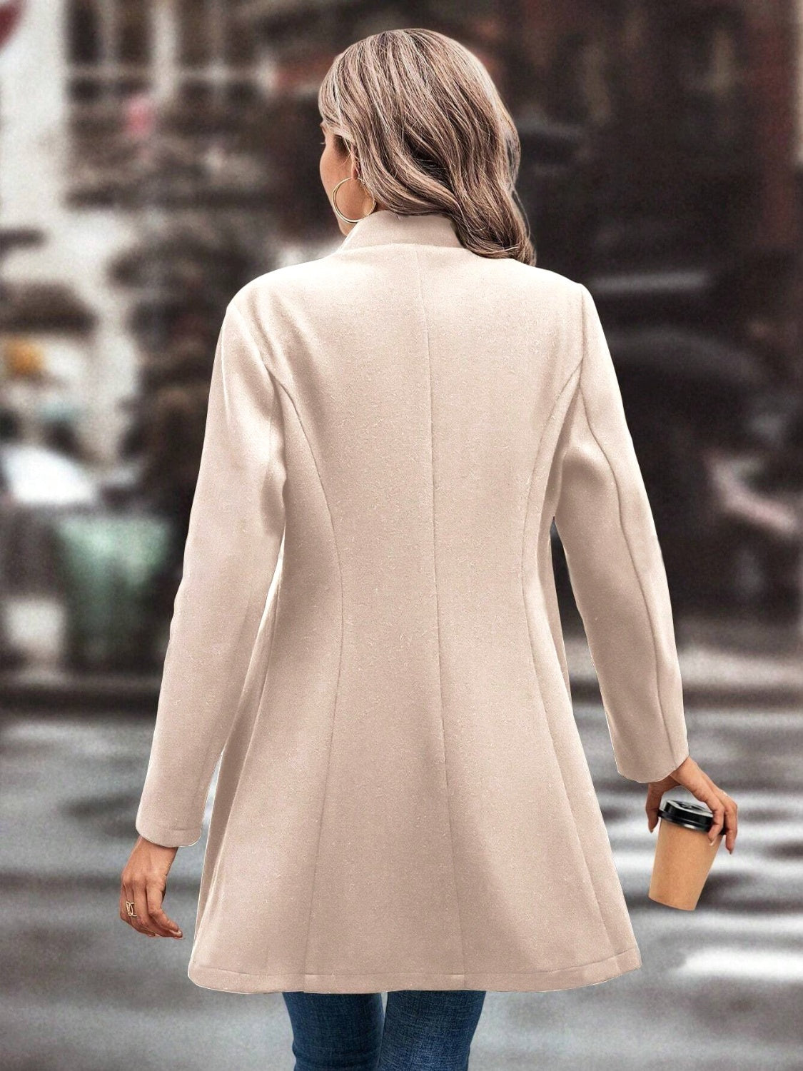 Collared Neck Longline Coat - Be Juliet