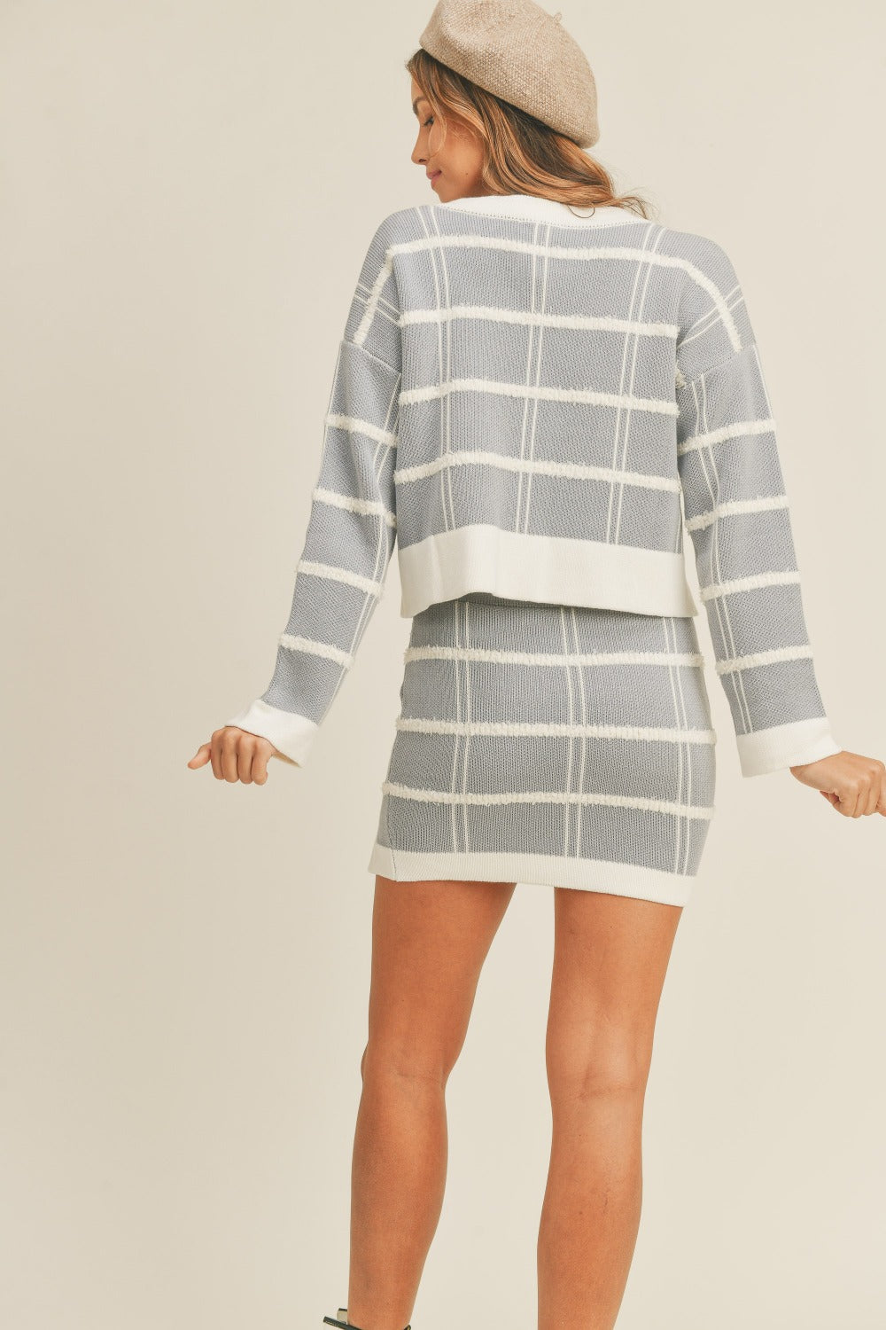 MABLE Sweater Cardigan and Mini Skirt Set - Be Juliet