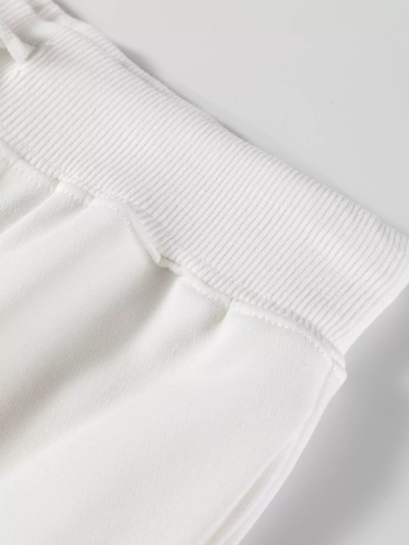 Striped Trim Round Neck Top and Pants Set - White, flat lay back view - Be Juliet