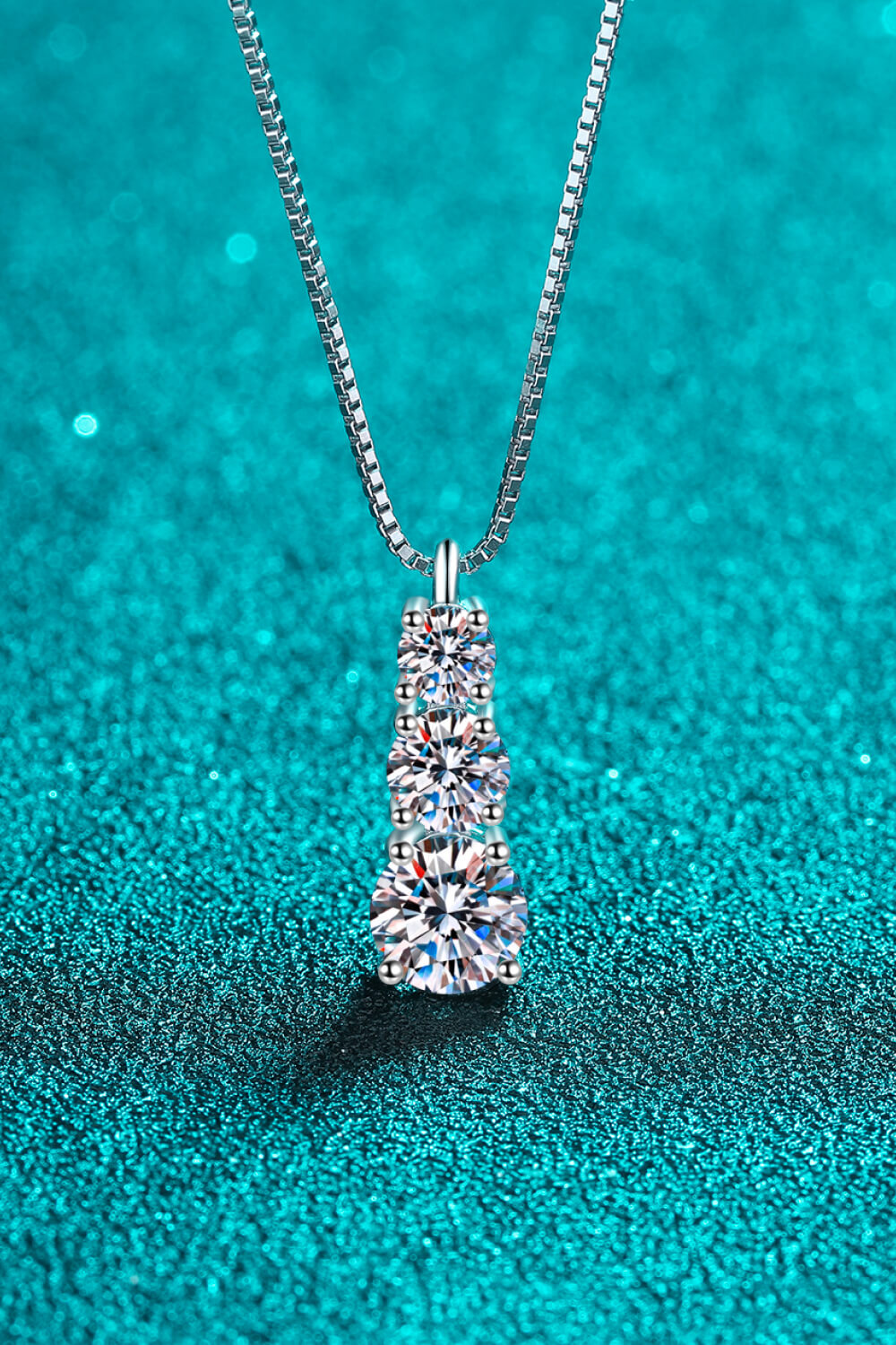 Moissanite Triple-Pendant Necklace - Be Juliet