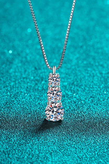 Moissanite Triple-Pendant Necklace - Be Juliet