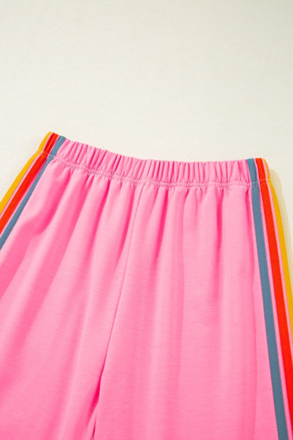 Contrast Striped Elastic Waist Active Pants - Be Juliet