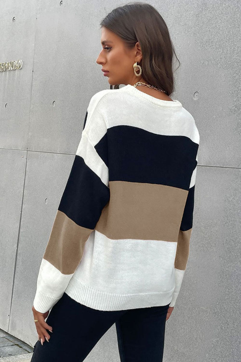 Perfee Color Block Sweater