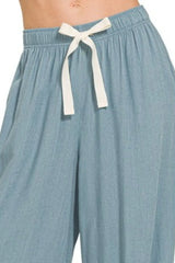Zenana Linen Drawstring Pants - Be Juliet