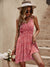 Monika Floral V-Neck Mini Cami Dress - Scarlet, front view on model - Be Juliet