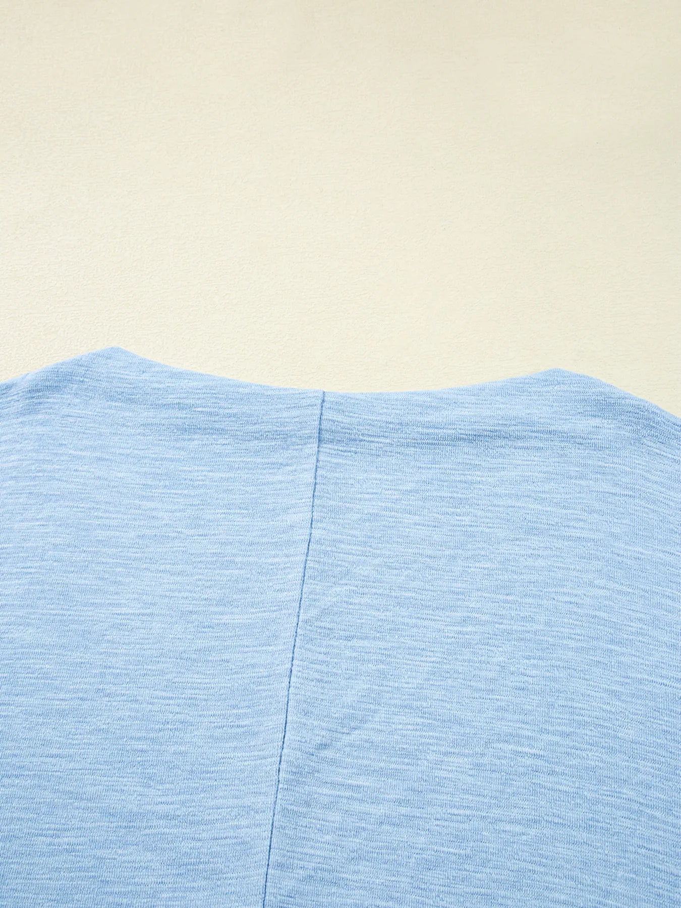 Maya Relaxed Batwing Top - Light Blue, close-up detail - Be Juliet