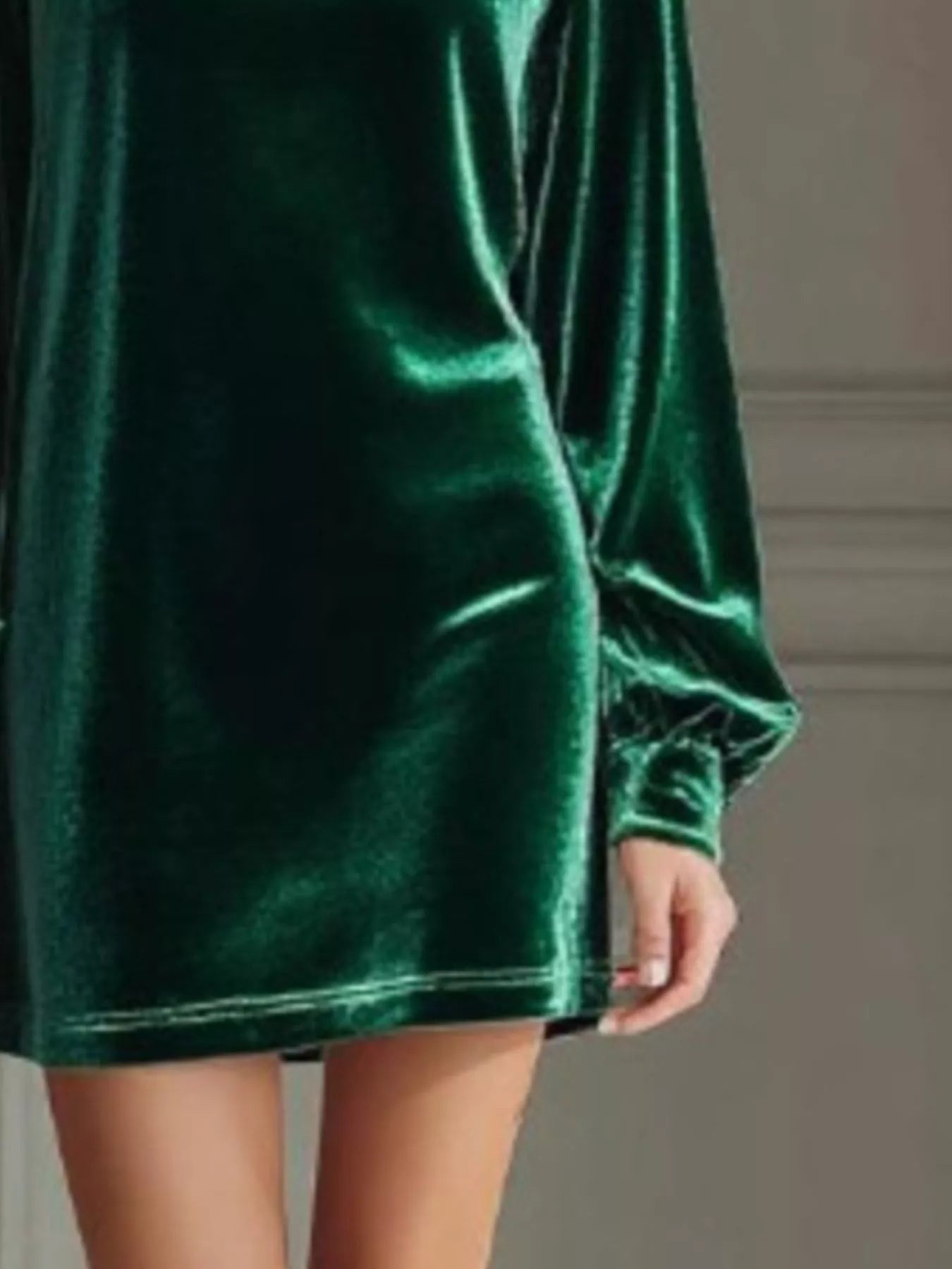 Vivienne Velvet Long Sleeve Mini Dress — Plus Size - Be Juliet