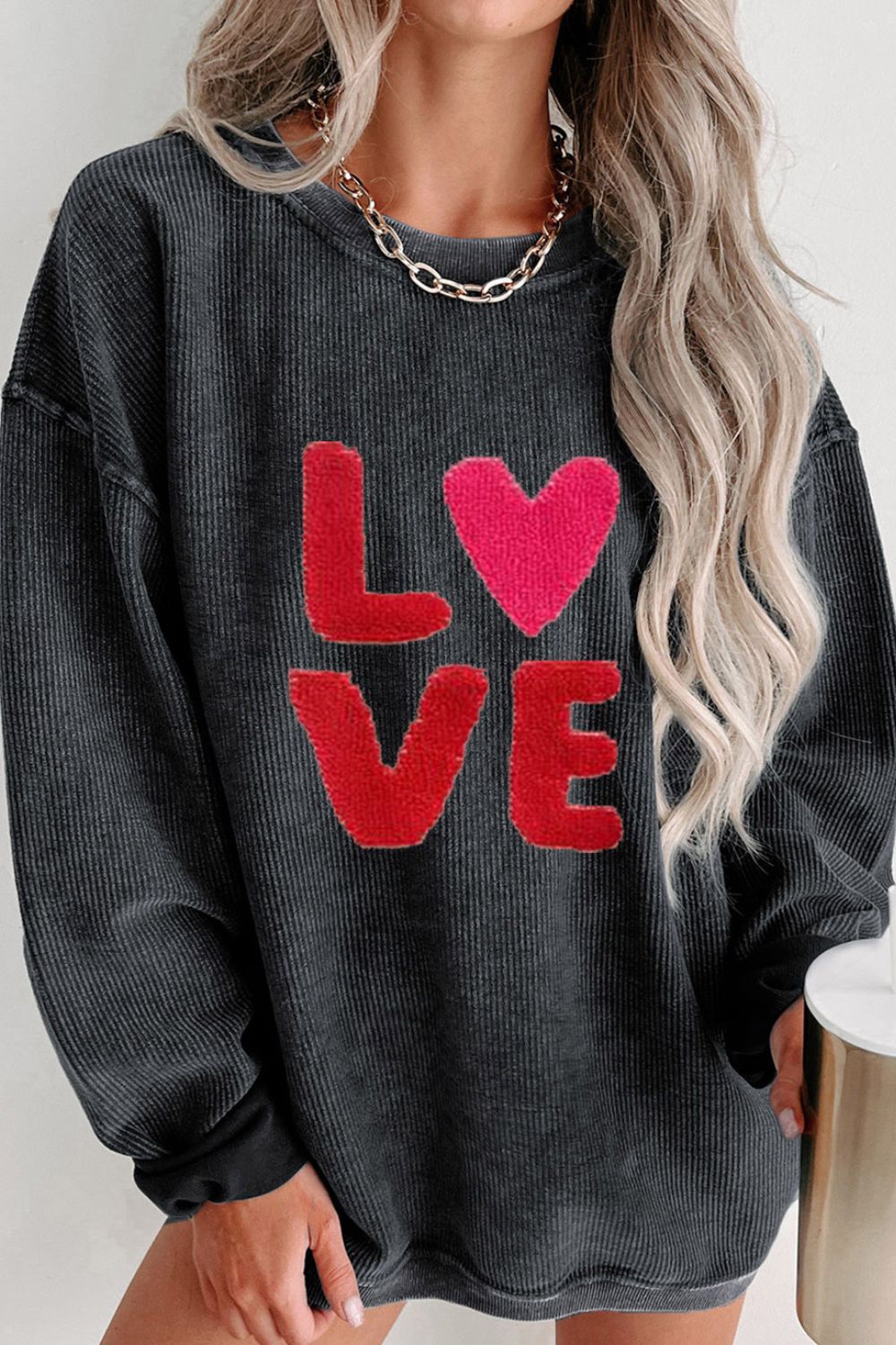 Valentine’s Day LOVE Round Neck Long Sleeve Sweatshirt - Be Juliet