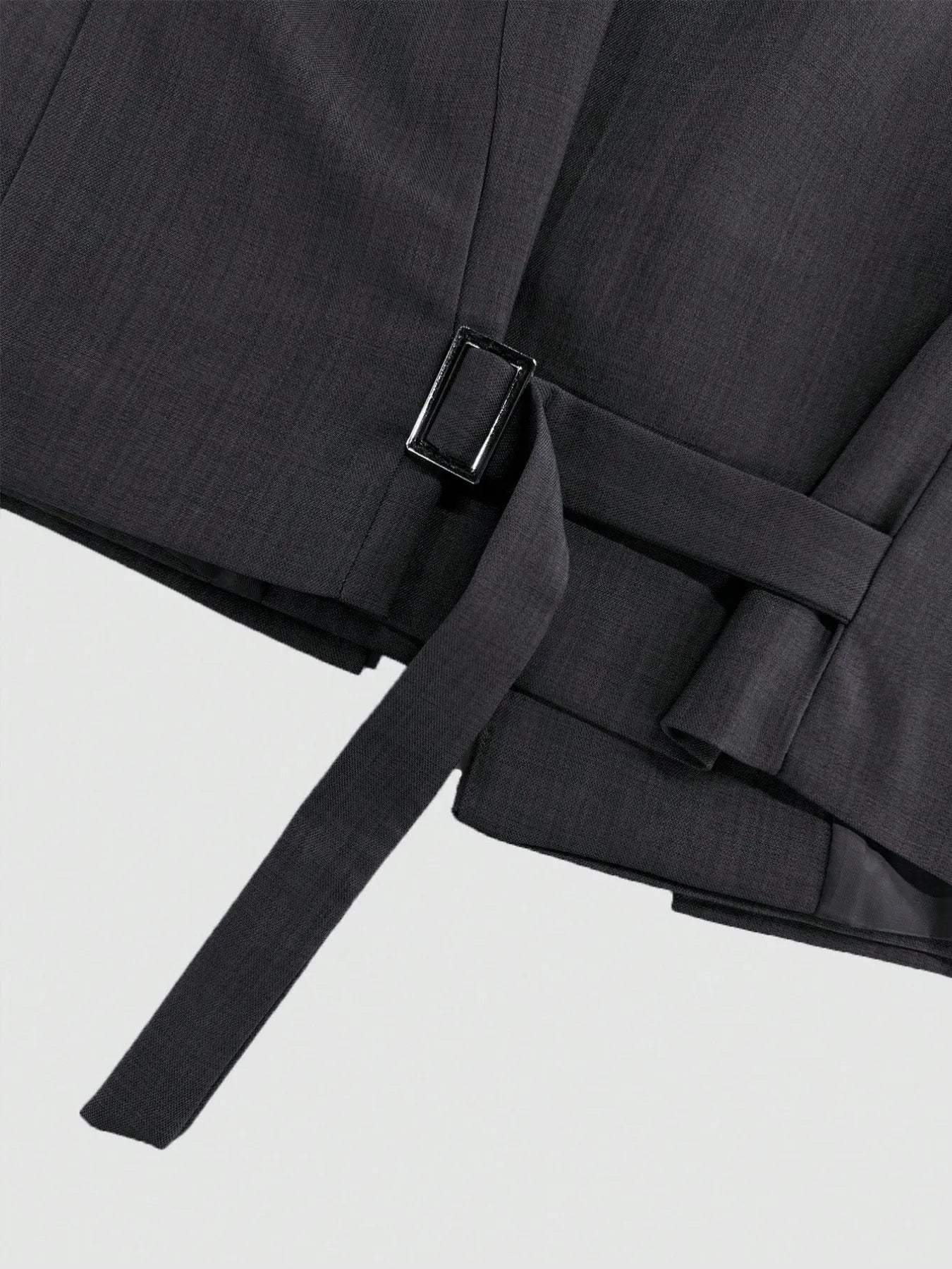 Isla Button-Up Sleeveless Top & Pants Set - Dark Gray, front close-up on model - Be Juliet