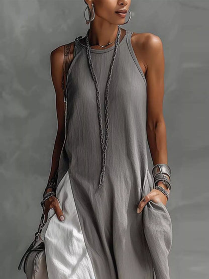 Two-Tone Sleeveless Maxi Dress - Be Juliet