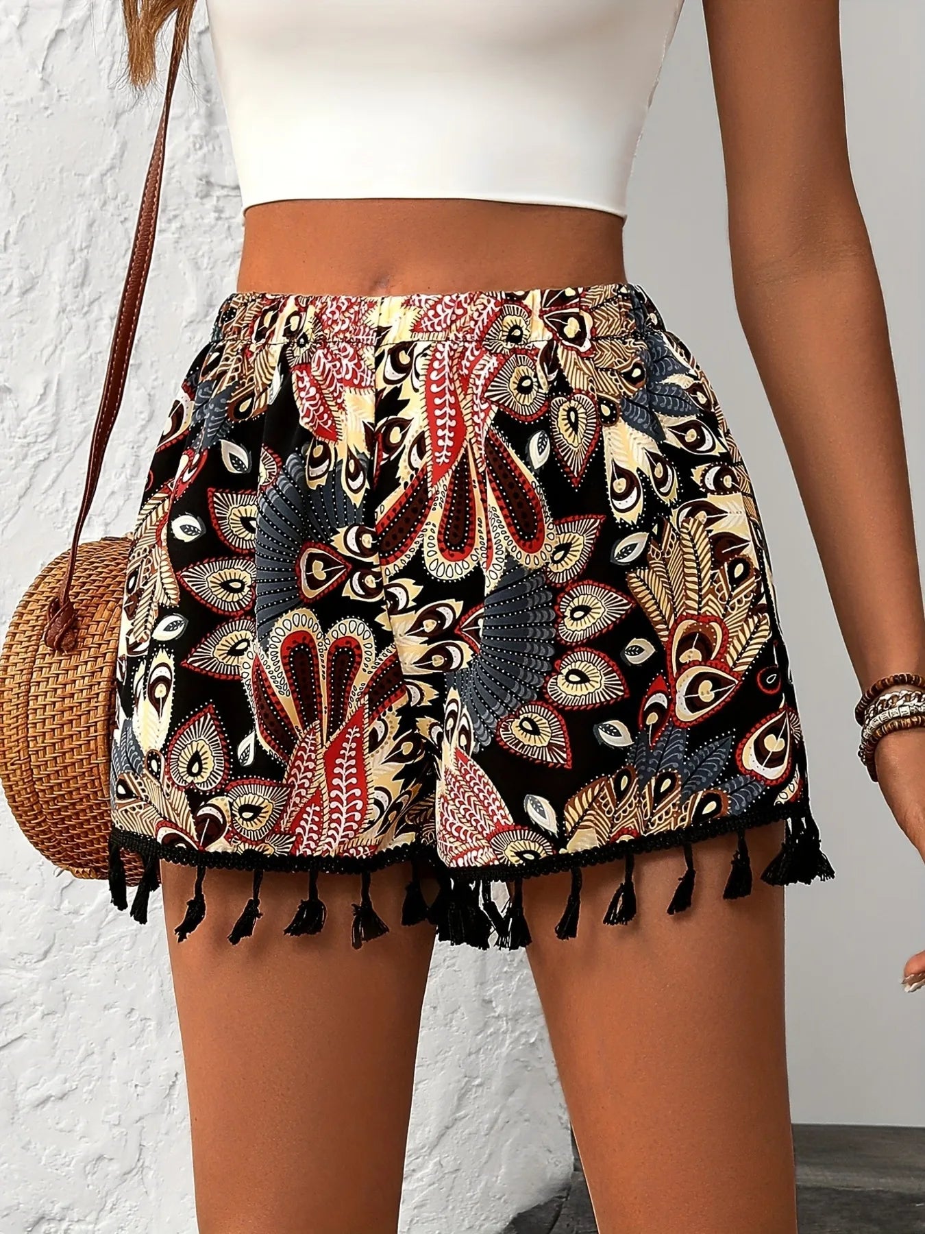 Sofia Paisley Tassel Shorts - Be Juliet