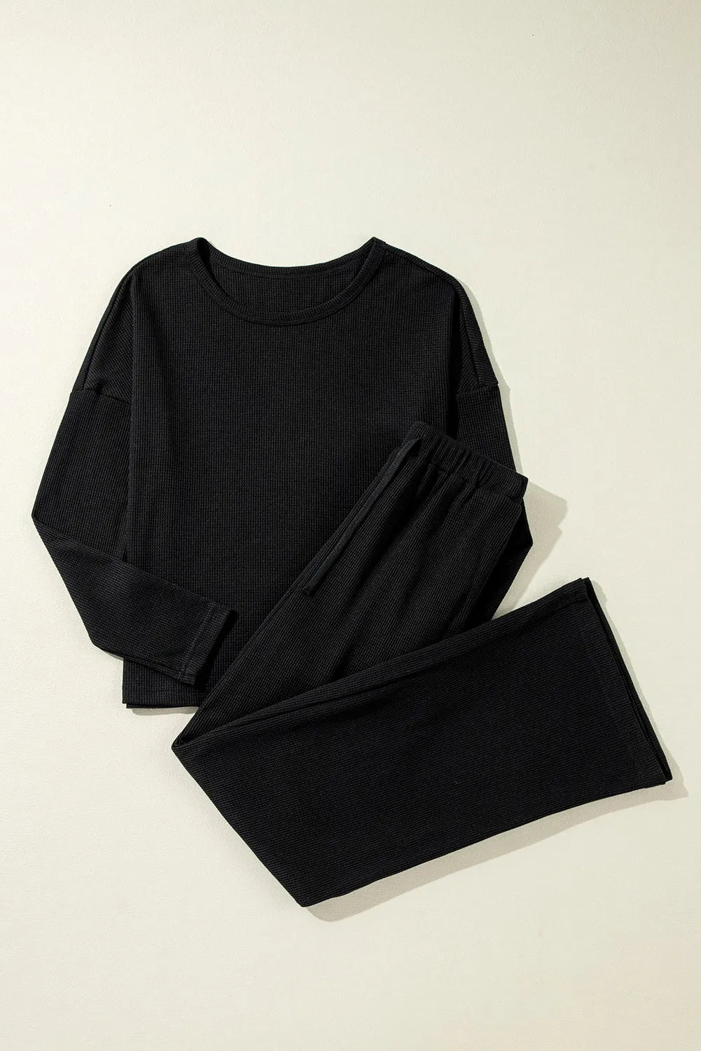 Long Sleeve Top and Drawstring Pants Lounge Set - Be Juliet