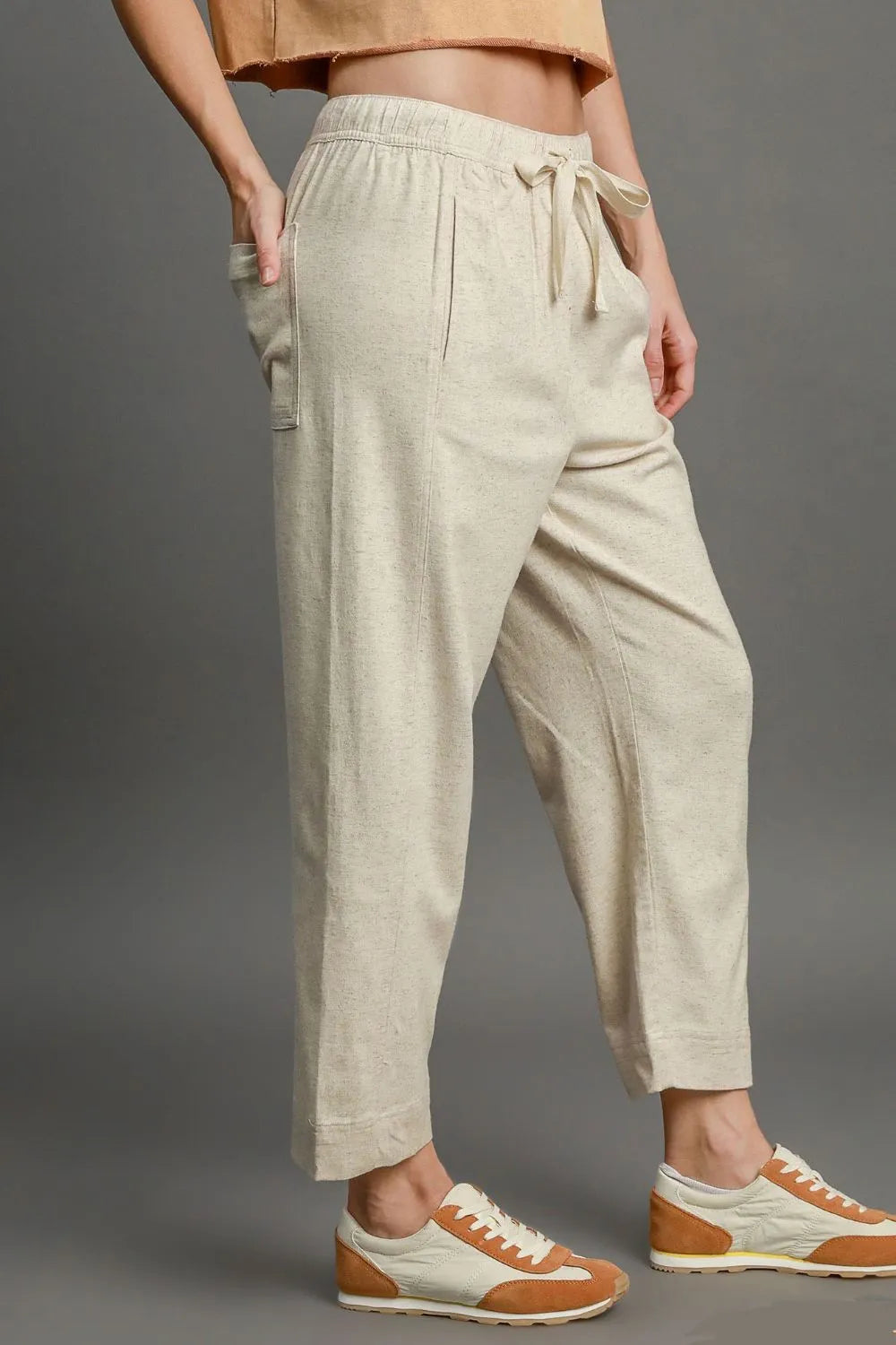 Isla Linen Blend Drawstring Pants – Curve & Plus - Be Juliet