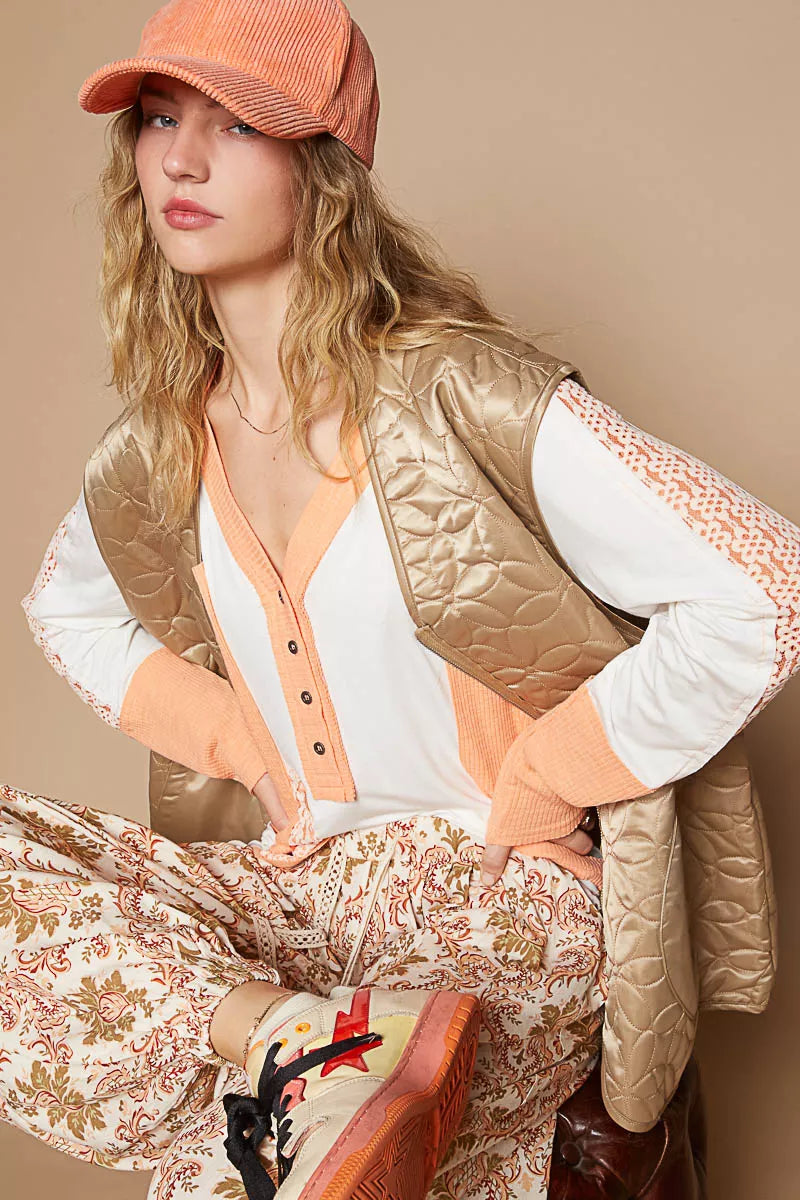 Maribel Floral Quilted Vest - Be Juliet