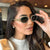 Rhinestones Decor Oval Sunglasses - styleA, front view on model - Be Juliet