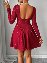 Amelia Backless Glitter Mini Dress