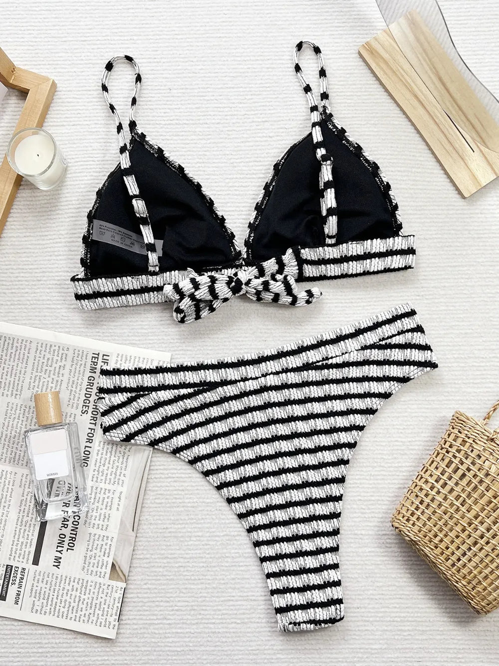 Colette Striped V-Neck Swim Set - Be Juliet