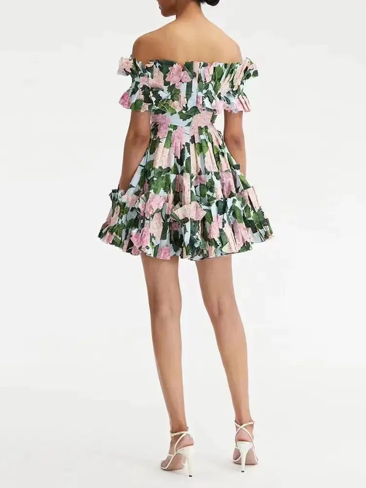 Summer Floral Ruched Dress