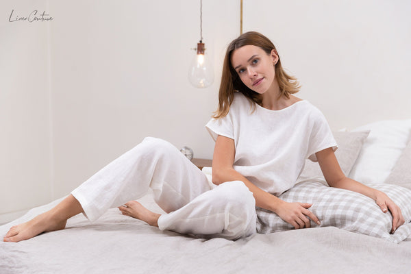 Juliette Striped Linen Pajama Set