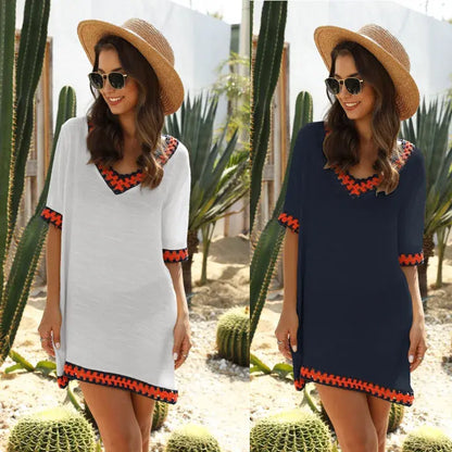 Vanessa Beach Cover-Up Dress - 3/4 view on model - Be Juliet