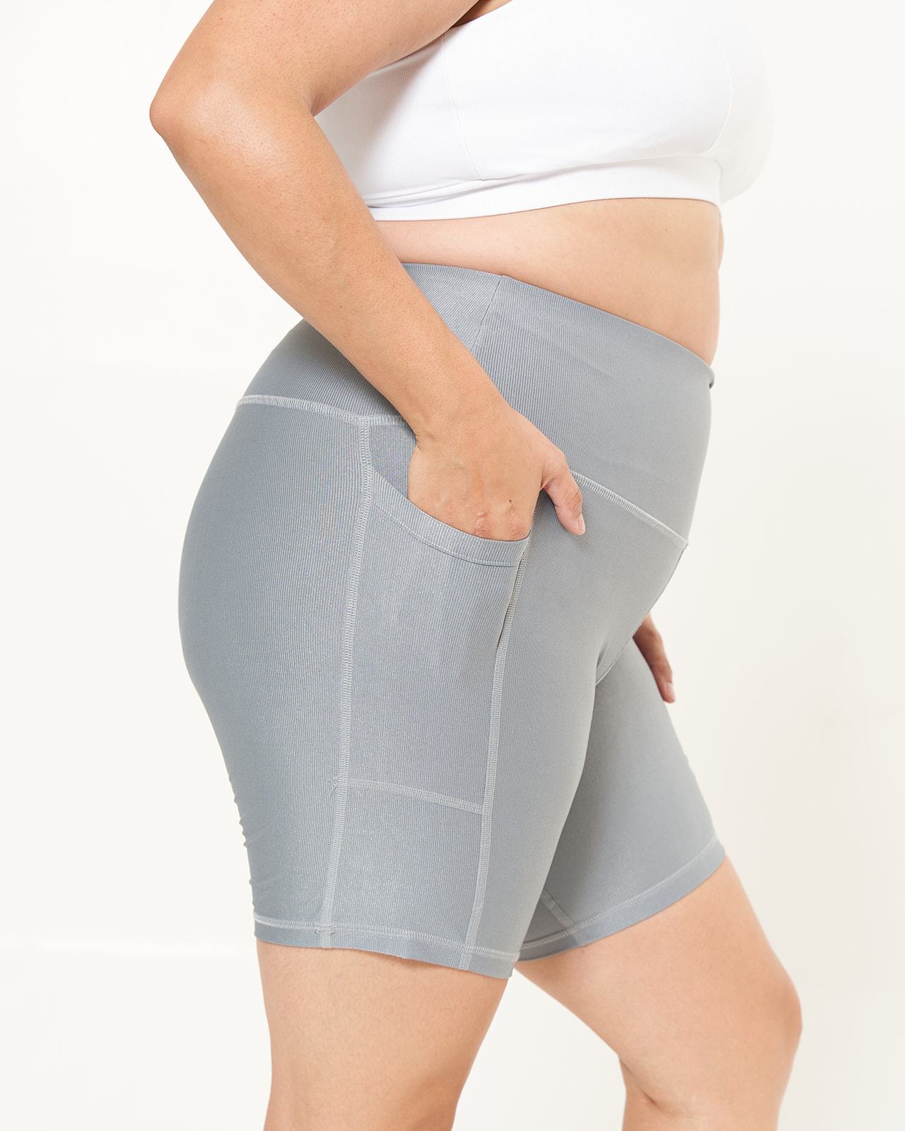 Dove Grey Pocket Bike Shorts