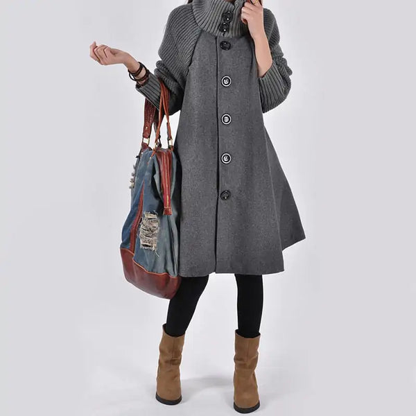 Relaxed Wool Cape Coat