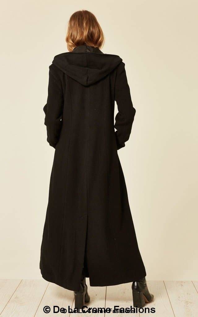 Oversized Wool Blend Hooded Long Coat - Be Juliet