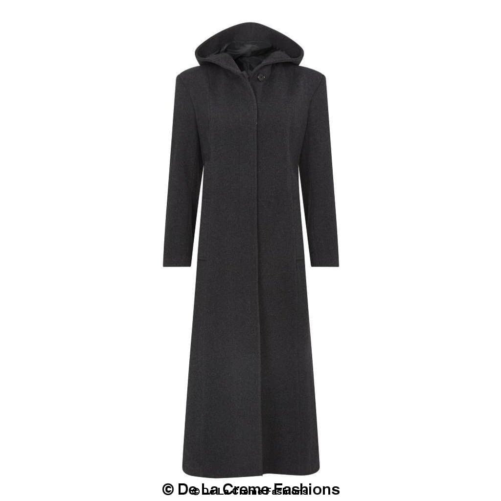 Oversized Wool Blend Hooded Long Coat - Be Juliet