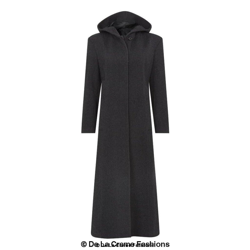 Oversized Wool Blend Hooded Long Coat