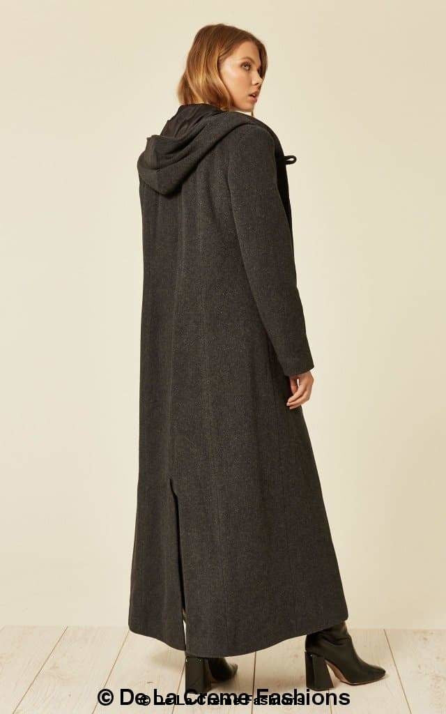Oversized Wool Blend Hooded Long Coat - Be Juliet