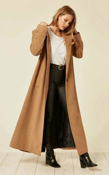 Oversized Wool Blend Hooded Long Coat