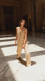 BiBi Washed Denim Buttoned Overall Jumpsuit
