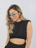Rectangle full rim sunglasses with UV400 protection
